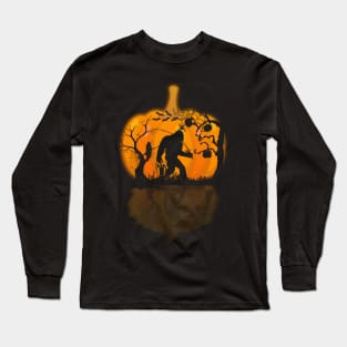 Bigfoot Fishing Halloween Costume Long Sleeve T-Shirt